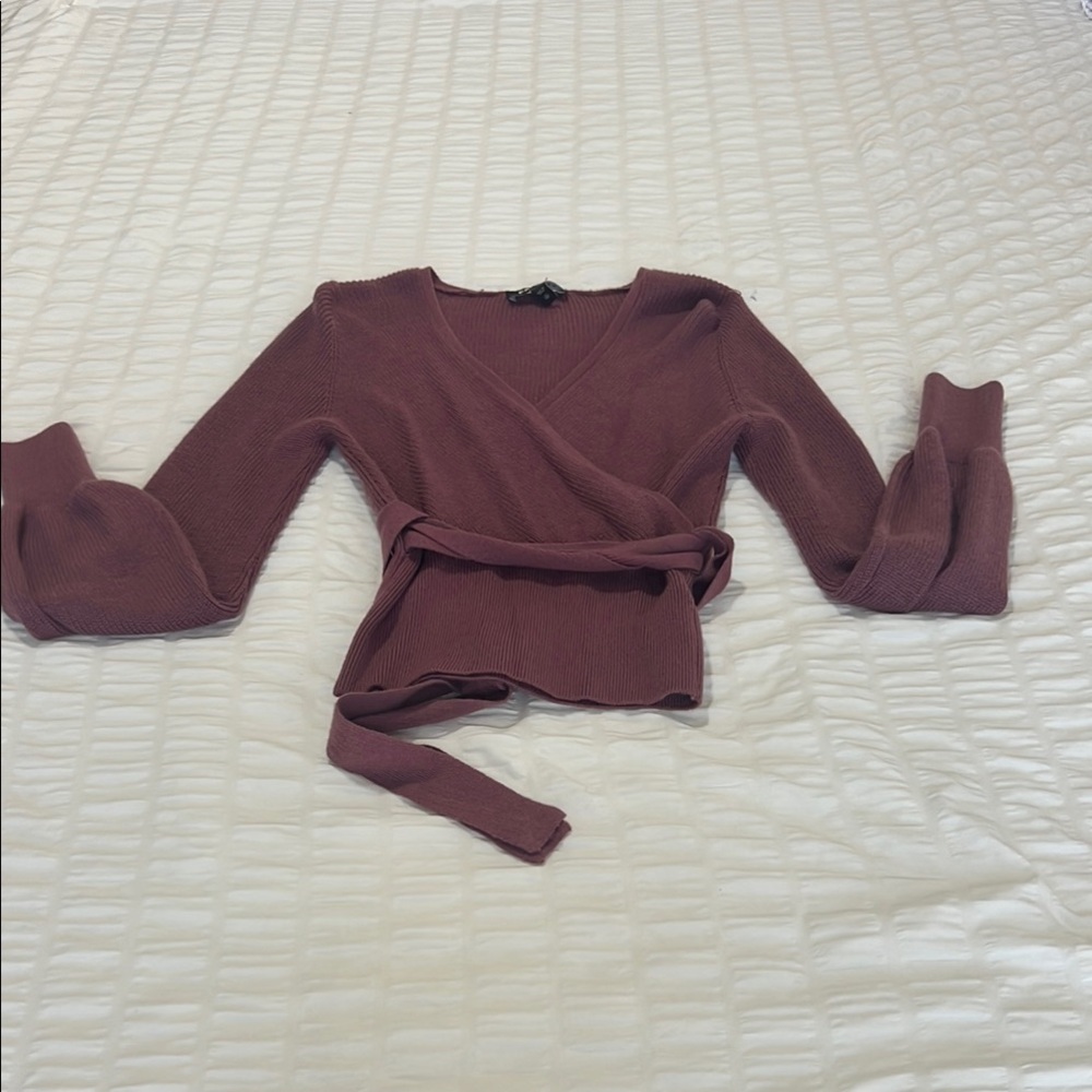 Express Mauve Wrap Sweater